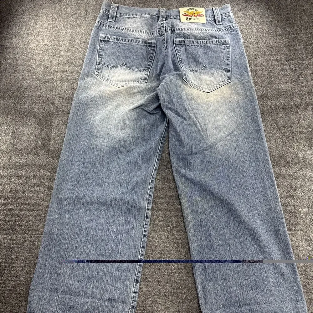 Avirex Classics Jeans Mens 36x30 Baggy Wide Leg Light Wash Y2K Hip Hop Vintage